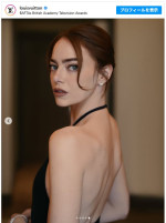 英国アカデミー賞に出席したエマ・ストーンの装い　※「ルイ・ヴィトン」公式Instagram