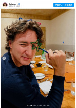 ケイティが投稿したジャスティン・トルドー元首相の写真　※「ケイティ・ペリー」Instagram
