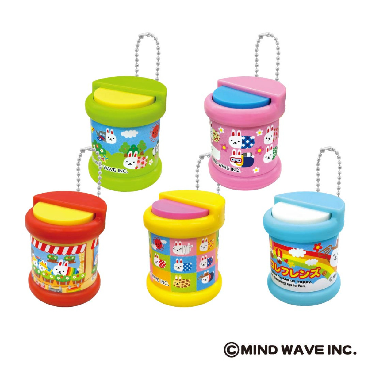 “ウサコレフレンズ”のレトロコインケースがカプセルトイに登場! 便利なスライド式の5種