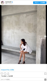 望月理恵、グラビア撮影中の姿を公開　※「望月理恵」Instagram