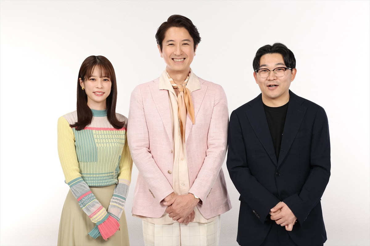 『SUNDAYブレイク.』に出演する（左から）鈴木唯アナウンサー、谷原章介、伊藤俊介（オズワルド）