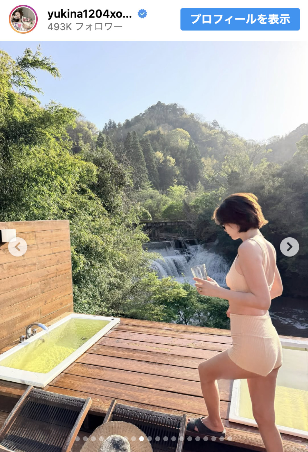 木下優樹菜、水着姿でサウナ満喫　家族の姿も　「本当に美人すぎる」