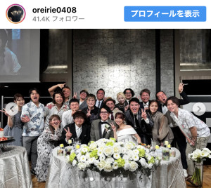 入江慎也、元ザブングル松尾さん結婚披露宴に出席　※「入江慎也」Instagram