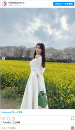 穂川果音、ワンショルダーのドレス姿がかわいい　※「穂川果音」Instagram