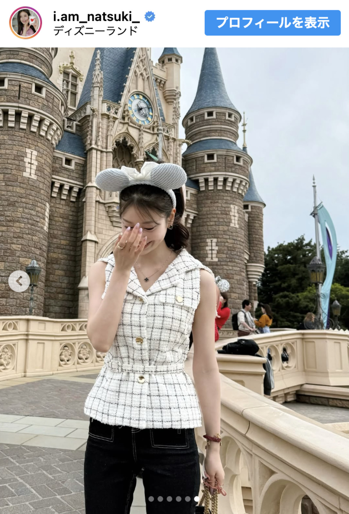 「絵になります」“令和の峰不二子”阿部なつき、ノースリーブ“ディズニーコーデ”で“秘密の場所”訪問