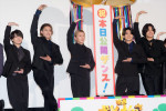映画『おそ松さん 人類クズ化計画!!!!!?』初日舞台あいさつに登壇した（左から）西村拓哉、Aぇ！ group