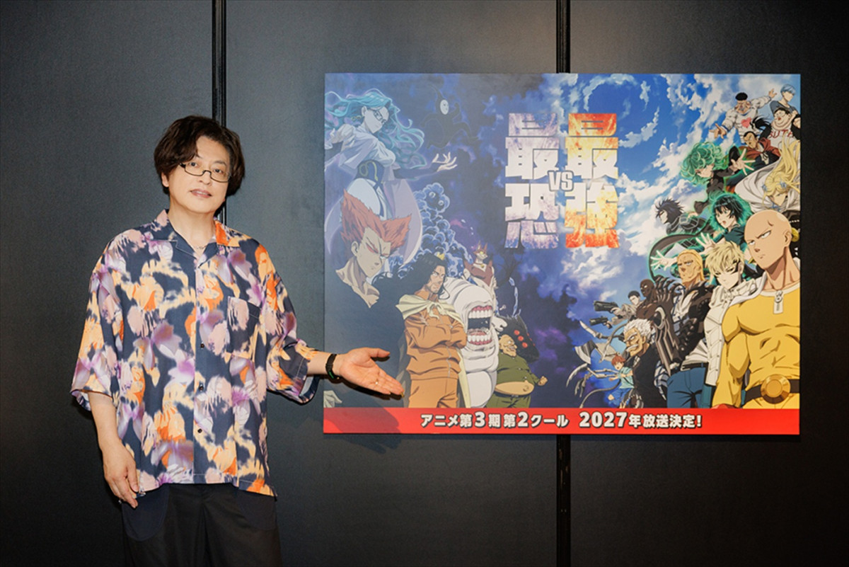 『ワンパンマン』第3期第2クールキービジュアル公開！　本日スタートの「ワンパンマン展」を緑川光が最速体験