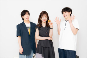 （左から）二宮礼夢、村山彩希、百名ヒロキ
