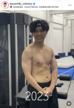 コロチキ・西野、筋トレビフォー＆アフターを公開　※「コロコロチキチキペッパーズ西野」Instagram