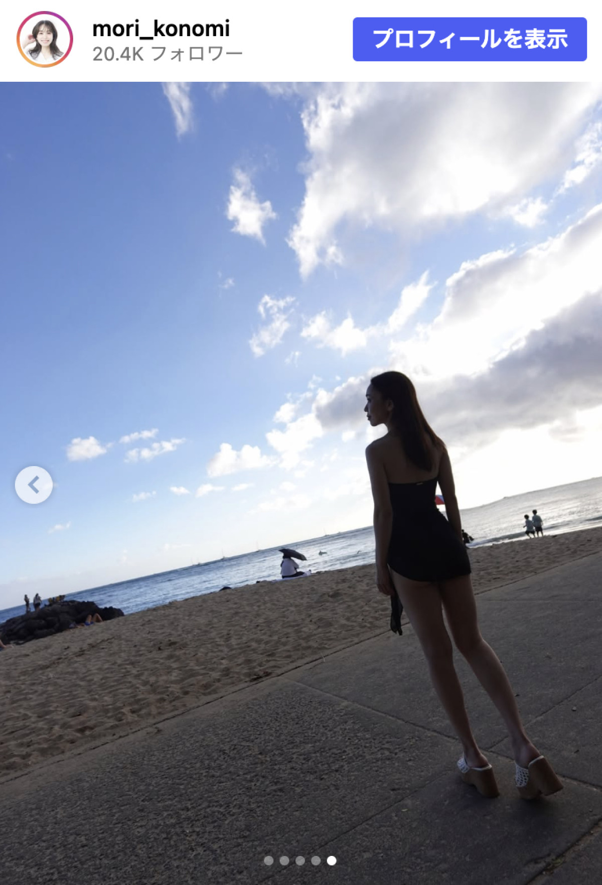 元大関の美人妻、水着姿でハワイ浜辺に佇む姿に反響「どう見てもモデルさん」「写真集にされてはどうですか？」