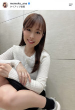 道岡桃子、白ニット姿を披露　※「道岡桃子」Instagram