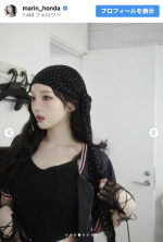 BLACKPINK×読売ジャイアンツのコラボアイテムでメインビジュアルを務めていた本田真凜　※「本田真凜」インスタグラム