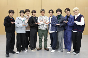 土曜プレミアム『タイムレスマン』、（左から）佐藤勝利、松島聡、原嘉孝、猪俣周杜、木村拓哉、橋本将生、菊池風磨、寺西拓人、篠塚大輝