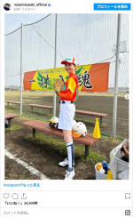 短パンで美脚あらわ　スポーティなユニフォーム姿！　「佐々木希」インスタグラム