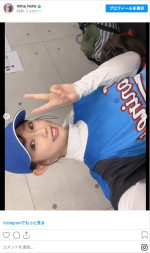 堀江聖夏、スポーティなベースボールルック　※「堀江聖夏」Instagram