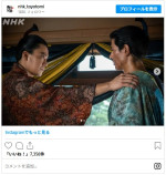 （左から）織田信長（小栗旬）、浅井長政（中島歩） ※大河ドラマ『豊臣兄弟！』公式Instagram
