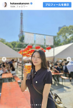 穂川果音、ミニスカワンピ姿を披露　※「穂川果音」Instagram