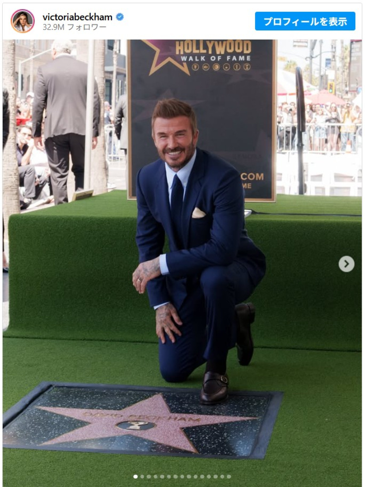 デヴィッド・ベッカムがハリウッド殿堂入り！　式典にトム・クルーズが駆けつける