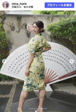堀江聖夏、チャイナドレスで抜群スタイル披露　※「堀江聖夏」Instagram