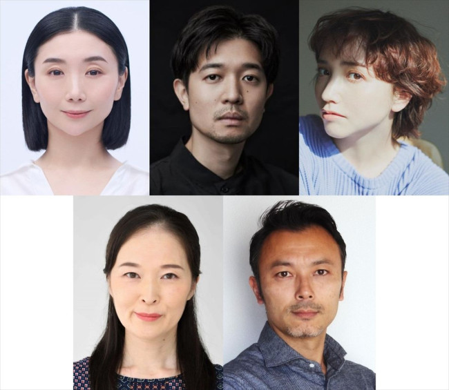 舞台『ナハトラント～ずっと夜の国～』に出演する（上段左から）まりゑ、薬丸翔、豊田エリー（下段左から）斉藤範子、石橋徹郎