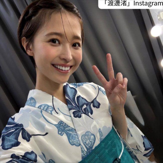 渡邊渚、ソロショット　※「渡邊渚」Instagram