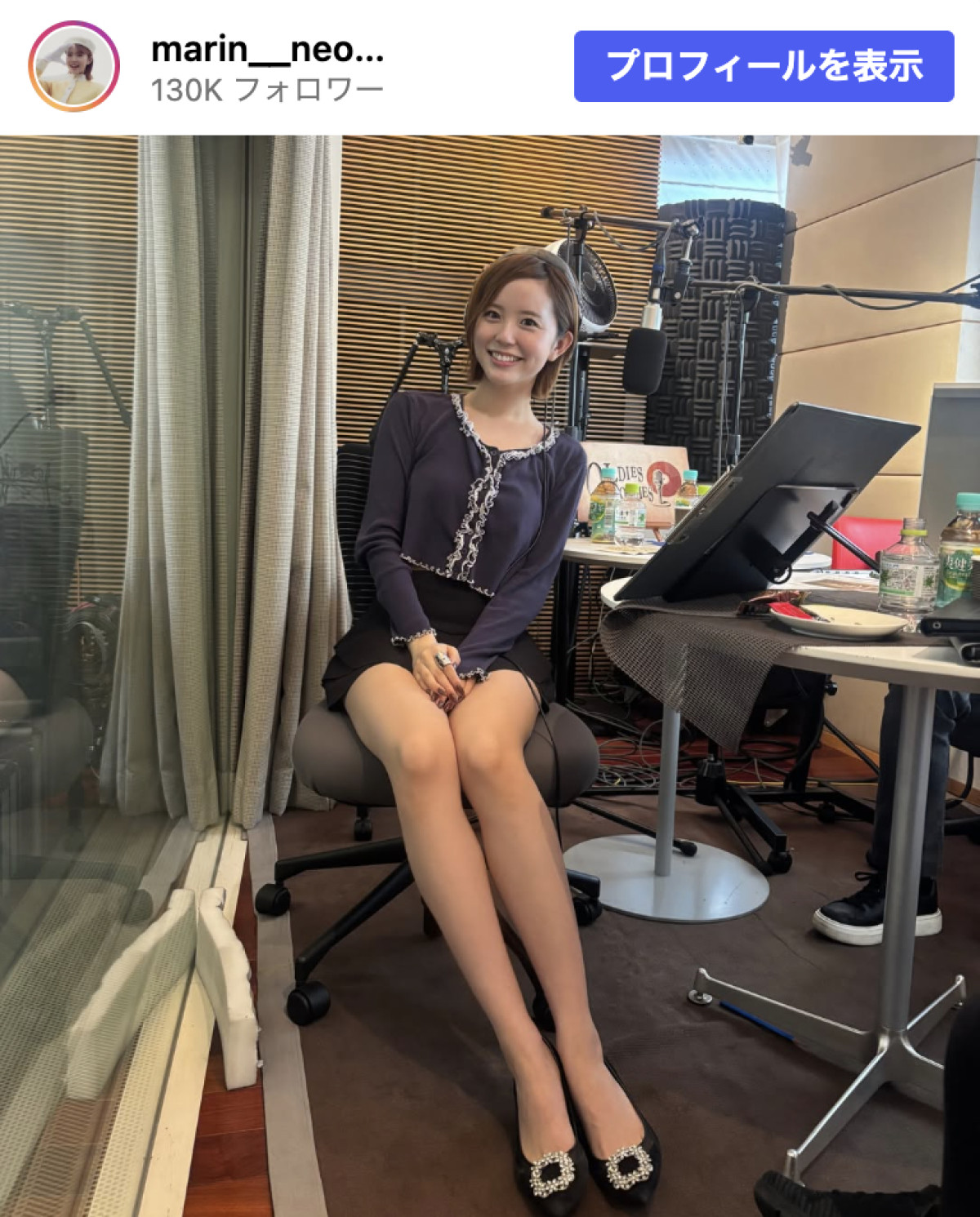 阪田マリン、美脚あらわのソロショット　※「阪田マリン」Instagram