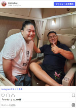 富栄ドラム、朝青龍とバッタリ！　※「富栄ドラム」Instagram