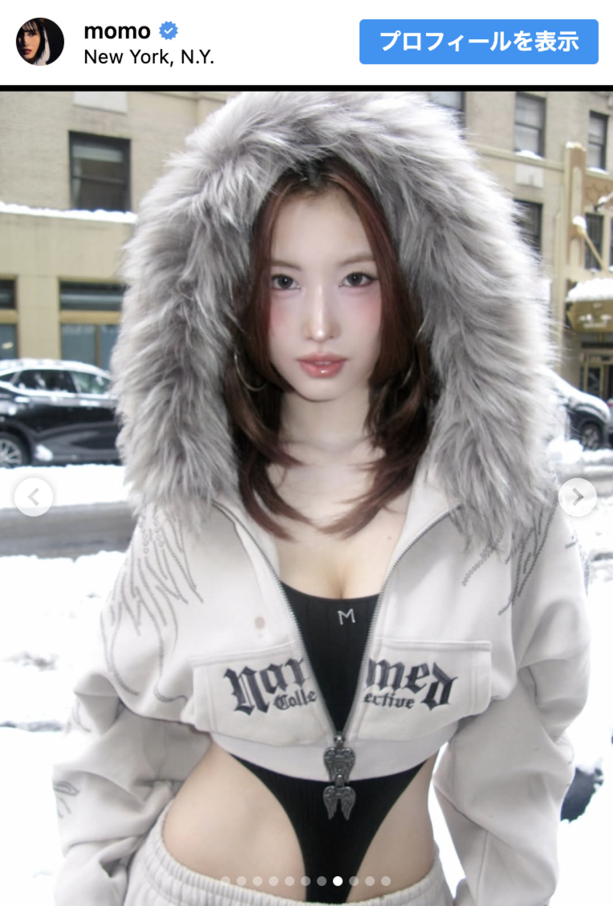 TWICE MOMO、仰天ファッションで街をかっ歩する姿に110万件超の「いいね！」