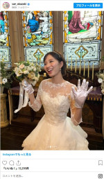 岡崎紗絵のウエディングドレス姿がかわいい！　※「岡崎紗絵」Instagram