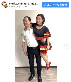 三浦璃来になりきる森田まりこ　※「森田まりこ」インスタグラム