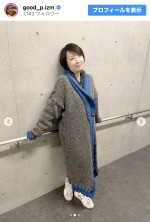 高橋由美子、自作のニットカーディガンを披露　※「高橋由美子」インスタグラム