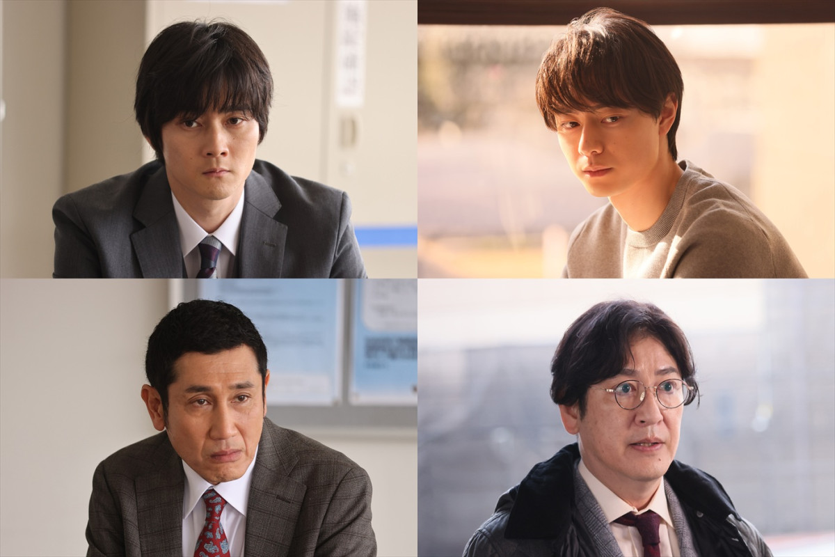 ドラマ『月夜行路 ―答えは名作の中に―』に出演する（上段左から）柳俊太郎、ACEes作間龍斗、（下段左から）渋川清彦、田中直樹