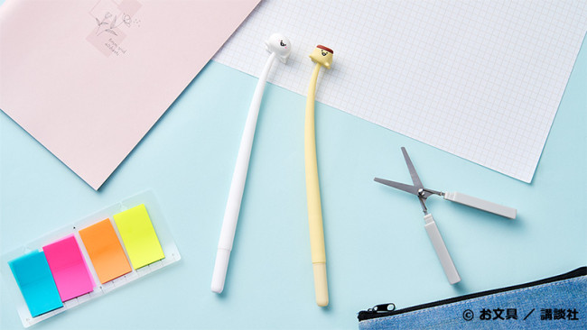 コンビニ限定『お文具といっしょ』グッズがかわいすぎる！　描き下ろしイラスト使用のステッカーなど2種