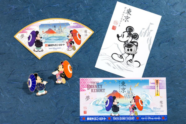 写真）TDR、“和装姿”のミッキー＆ミニーグッズ発売へ！ 浮世絵のような