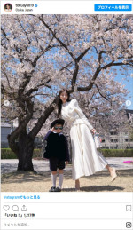 得丸あゆみ、年長さんになった息子と2ショット　※「得丸あゆみ」Instagram