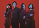 舞台『Yerma イェルマ』に出演する（左から）青山祥子、樋之津琳太郎、大場みなみ、 前東美菜子
