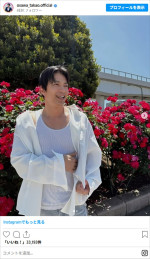 大沢たかお、白シャツ×白タンクトップ姿の爽やかさが限界突破！　※「大沢たかお」Instagram
