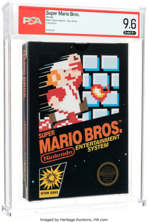 『スーパーマリオブラザーズ』未開封・グロスステッカー・第2生産版（1985年）