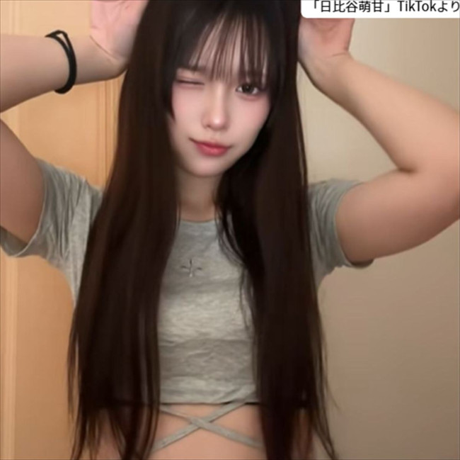 日比谷萌甘、ソロショット　※「日比谷萌甘」TikTok