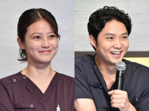 ドラマ『クロスロード ～救命救急の約束～』キャスト登壇・試写会イベントに登壇した（左から）今田美桜、磯村勇斗