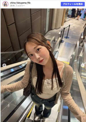 福井テレビ3年目、福山千奈アナウンサー、レアな“デコ出し”スタイル　※「福山千奈」Instagram