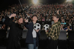 映画『ブルーロック』IMAX上映記念舞台あいさつに登壇した（左から）櫻井海音、高橋文哉、高橋恭平
