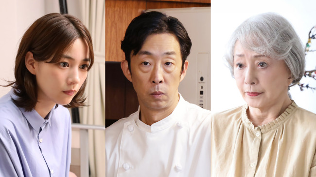 （左から）のん、北村有起哉、加賀まりこ