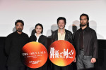 『THE OPEN CALL‐MAIN PARTNER 山田孝之‐』配信記念先行上映イベントに登壇した（左から）山田孝之、高石あかり、浅野忠信、阿部進之介