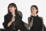 ドラマ『ポリティカルパン』舞台挨拶に出席した（左から）石原さとみ、河合優実
