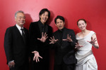 （左から）瀬々敬久監督、松坂桃李、岡田准一、清野菜名