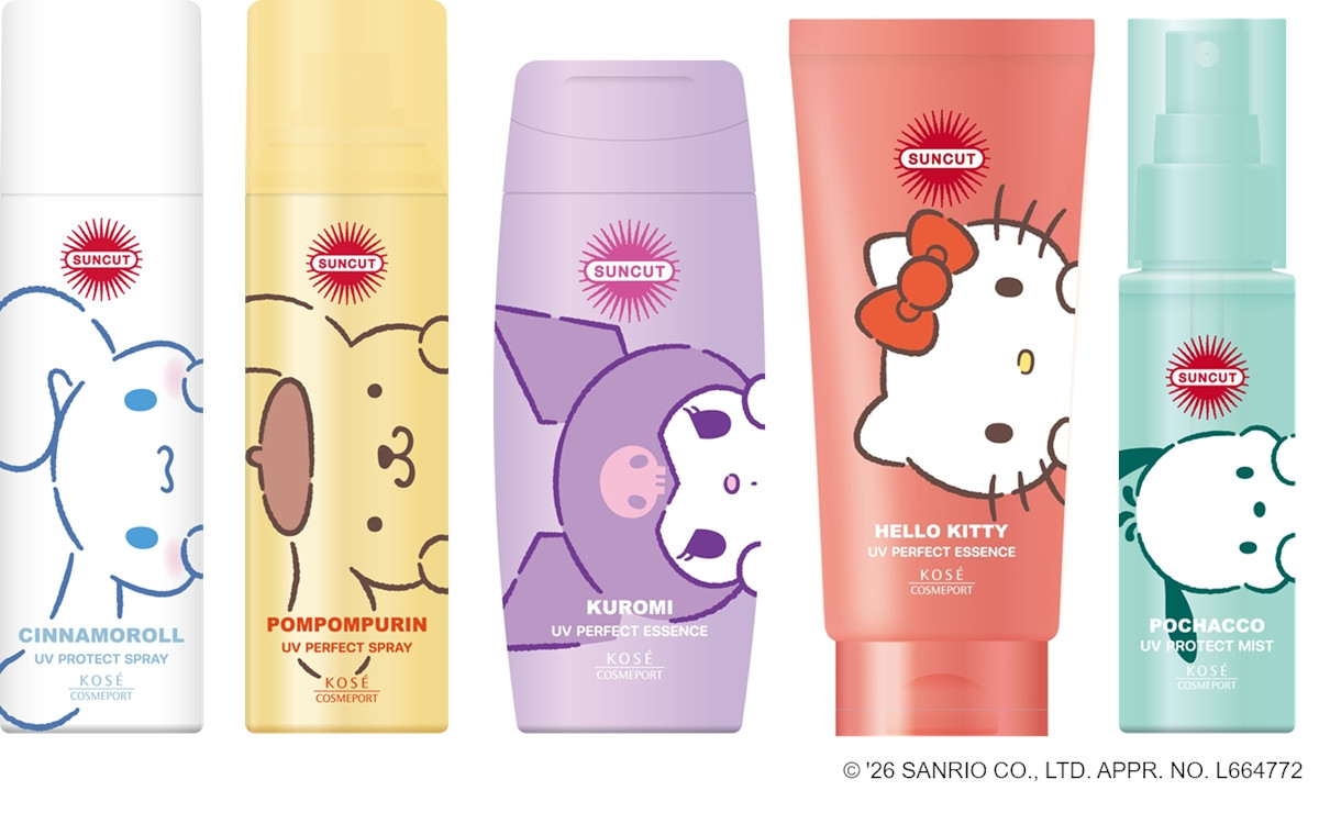 サンリオキャラが日焼け止めに！ キティらの顔がドドンと描かれた