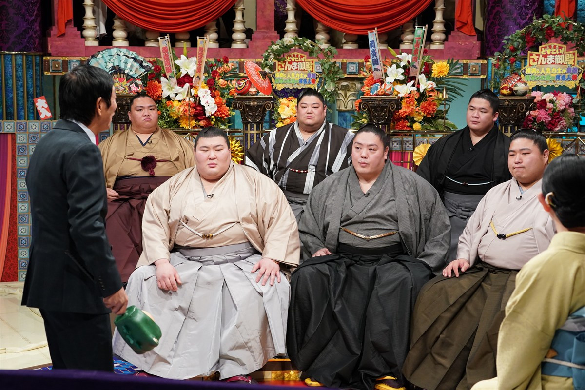 熱海富士、阿炎ら人気力士が『さんま御殿!!』に集結　飲み会キャンセル＆大卒急増など令和の角界事情に驚愕