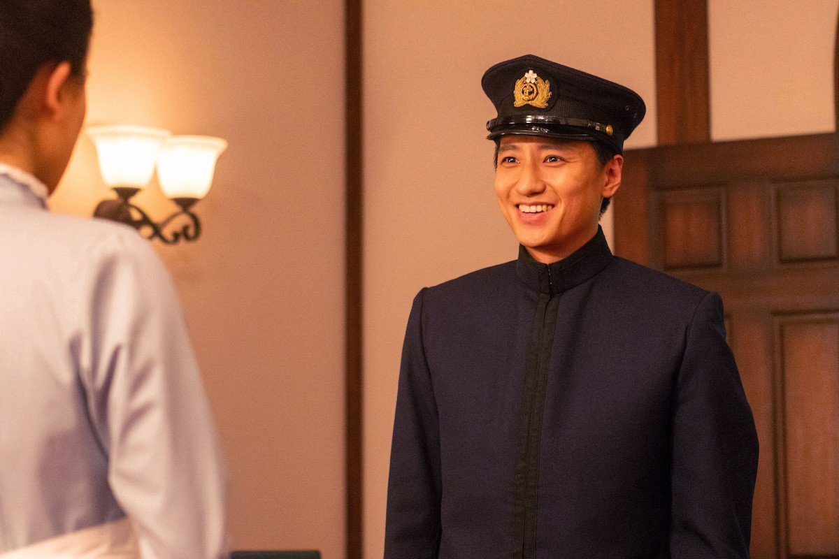 明日の『風、薫る』“直美”上坂樹里、鹿鳴館で海軍中尉“小日向”藤原季節と出会う