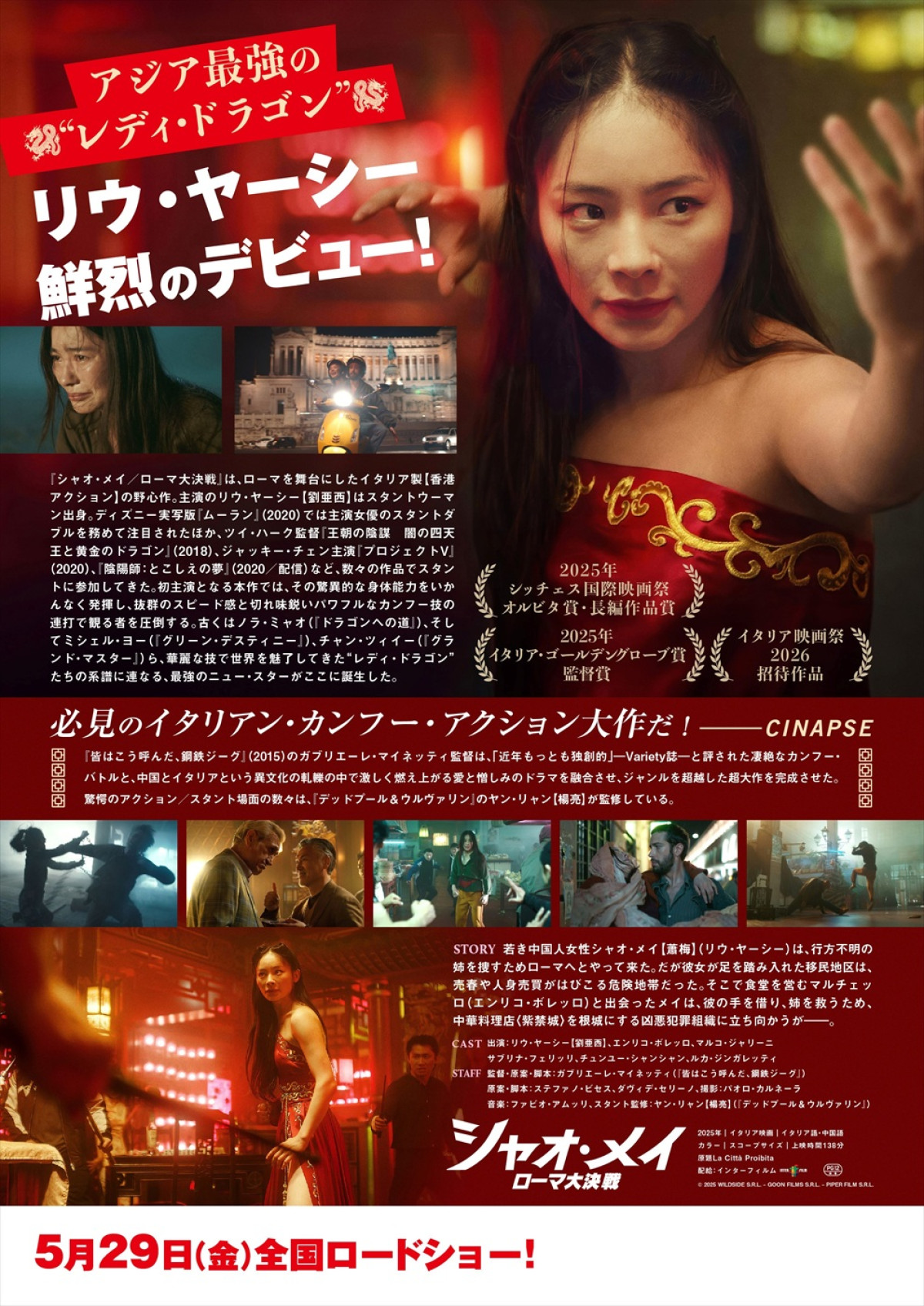 『キングダム』参加のスタント界新星が主演！　イタリア発のカンフー映画『シャオ・メイ／ローマ大決戦』本予告到着